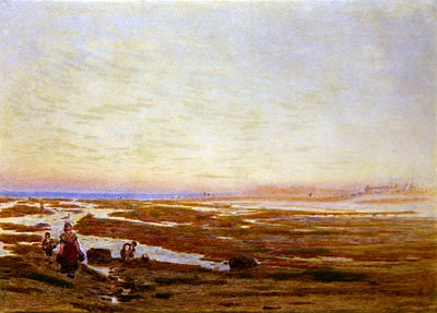 Marea Baja en la Costa Sur, cerca de Brighton de Albert Goodwin