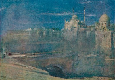 Luz de luna en la Ciudadela, El Cairo, c1890 de Albert Goodwin