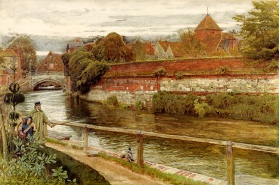 Old Walls, Winchester (óleo sobre lienzo) de Albert Goodwin
