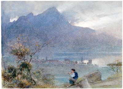 Stansstad y el Pilatus, Suiza, c. 1865-1932 de Albert Goodwin