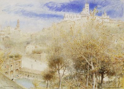 La fuente Branda, Siena, 1905 de Albert Goodwin