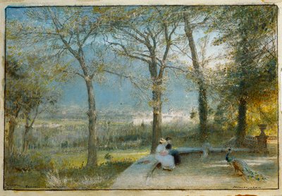 Los jardines, Pallanza, Lago Maggiore de Albert Goodwin
