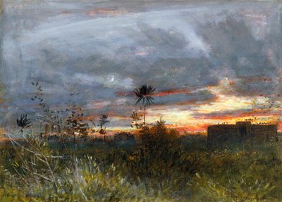 Las Torres del Silencio, Bombay, 1909 de Albert Goodwin
