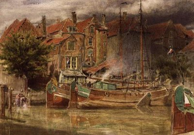 Vista en el canal, Dort de Albert Goodwin