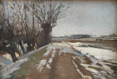 Paisaje invernal. Utterslev, cerca de Copenhague de Albert Gottschalk