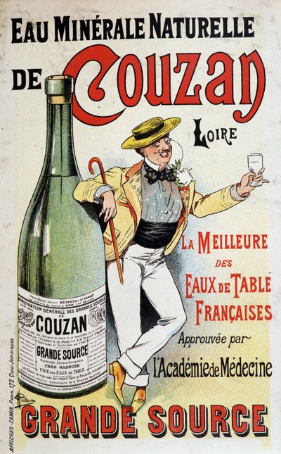 Publicidad para el agua mineral de Couzan - por Albert Guillaume (1873-1942), c.1895 de Albert Guillaume