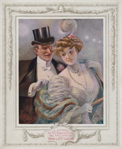 Belle Époque París, Dama de moda con su admirador de Albert Guillaume