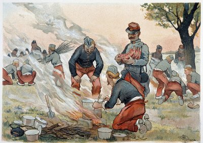 La Popote - en "Album militaire" por Albert Guillaume (1873-1942), ca. 1900 de Albert Guillaume