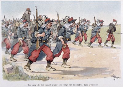 Regimiento en marcha - en “Album militaire” por Albert Guillaume (1873-1942), ca. 1900 de Albert Guillaume