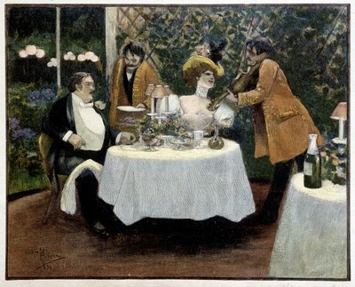 Restaurante, dibujo de Guillaume de Albert Guillaume