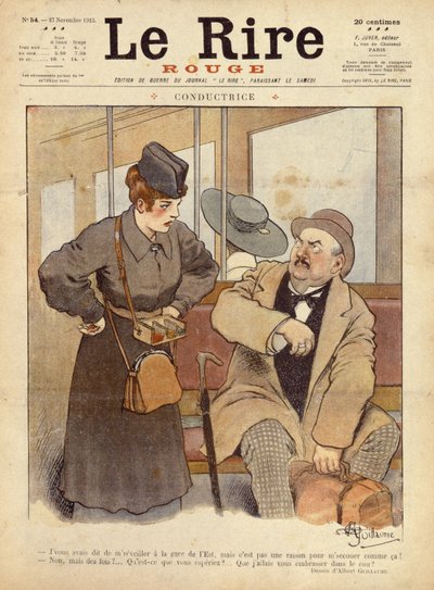 El conductor del tren, caricatura de Le Rire Rouge, 27 de noviembre de 1915 de Albert Guillaume