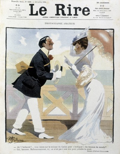El fotógrafo aficionado - dibujo por Albert Guillaume (1873-1942) en “Le Rire” de Albert Guillaume