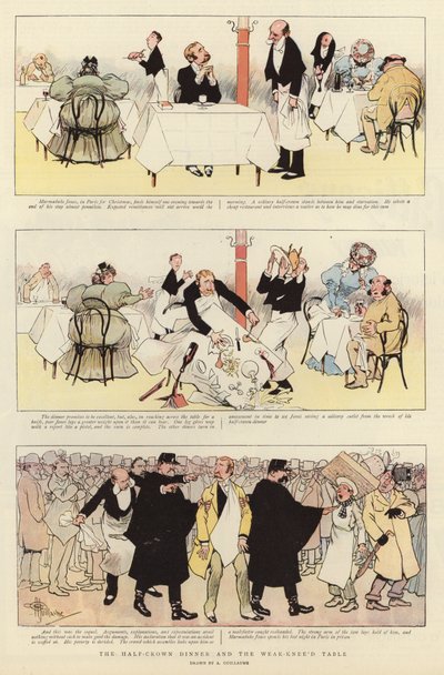 La cena de media corona y la mesa de rodillas débiles de Albert Guillaume
