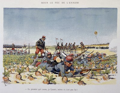 Bajo fuego enemigo - el ejército visto por A. Guillaume, circa 1900 de Albert Guillaume