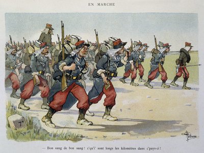 Caminando - El ejército visto por Albert Guillaume (1873-1942), circa 1900 de Albert Guillaume
