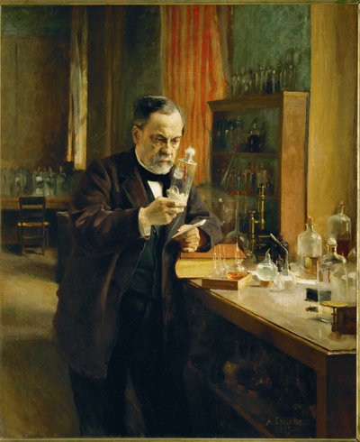 Louis Pasteur en su laboratorio ... (óleo sobre lienzo) de Albert Gustaf Aristides Edelfelt