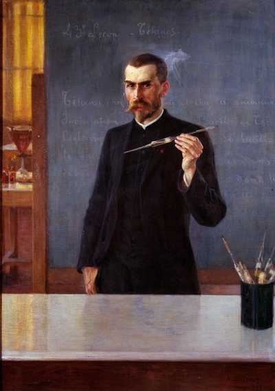 Retrato del Doctor Emile Roux, asistente de Louis Pasteur en 1894 de Albert Gustaf Aristides Edelfelt