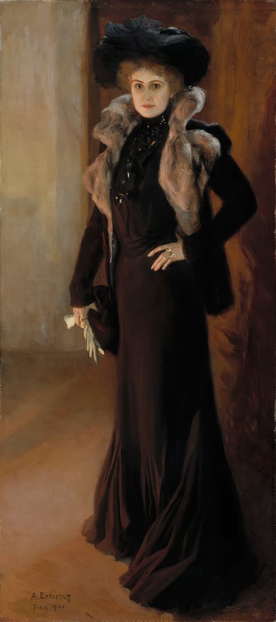 Retrato de la cantante de ópera Aino Ackté 1876-1944, 1901 de Albert Gustaf Aristides Edelfelt