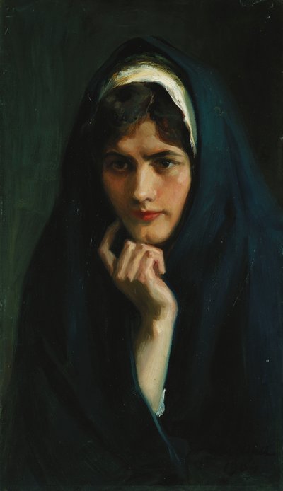 La cabeza de una niña, 1904 de Albert Gustaf Aristides Edelfelt