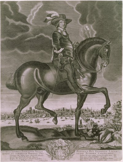 Retrato ecuestre de Oliver Cromwell (1599-1658) c.1655 de Albert Haelwegh