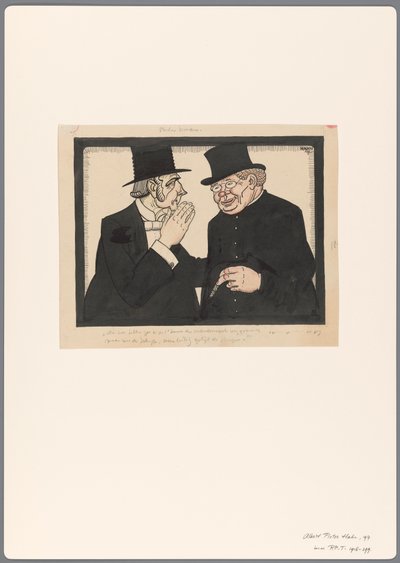 Proyecto de caricatura política sobre la Ley de la Vejez: Entre hermanos de Albert Hahn (I)