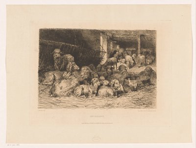 Interior de un redil
Une bergerie (título en el objeto) de Albert Heinrich Brendel