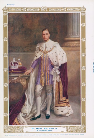 Rey Jorge VI en sus ropas de coronación de Albert Henry (after) Collings