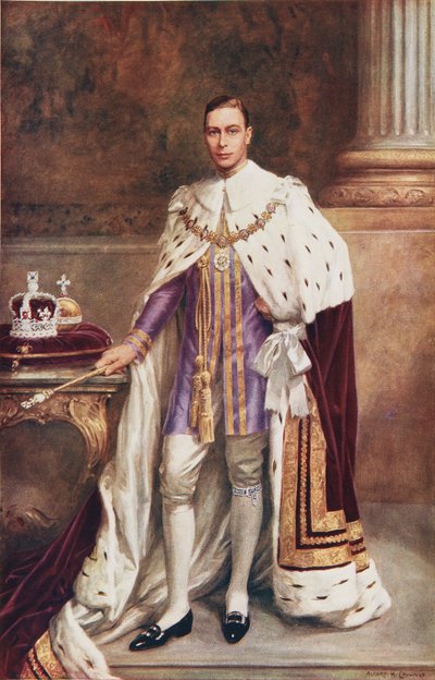 El rey Jorge VI con el traje de la coronación de Albert Henry Collings