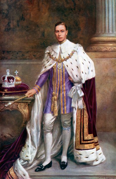 El rey Jorge VI con ropas de coronación, 1937 de Albert Henry Collings