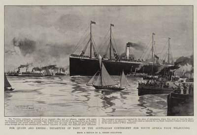Por la Reina y el Imperio, salida de parte del contingente australiano hacia Sudáfrica desde Melbourne de Albert Henry Fullwood