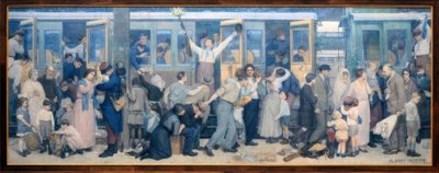 La partida de los poilus – Agosto 1914 de Albert Herter
