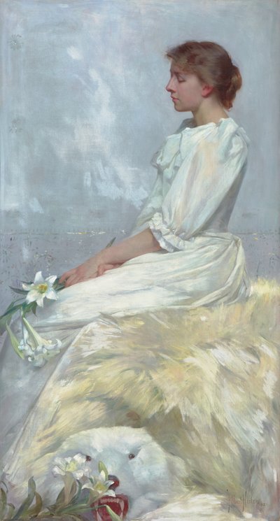 Retrato de Bessie (Miss Elizabeth Newton) 1892 (Óleo sobre lienzo) de Albert Herter