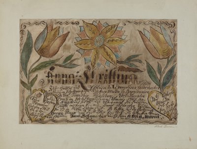 Certificado de nacimiento alemán de Pensilvania, c. 1939 de Albert J. Levone