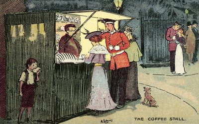 El puesto de café, Londres de Albert Jnr. Ludovici