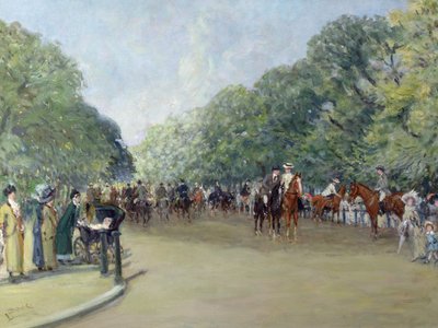 Vista de Hyde Park con figuras en Rotten Row de Albert Jnr. Ludovici