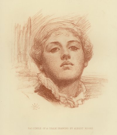 Facsímil de un dibujo a la tiza (grabado) de Albert Joseph (after) Moore