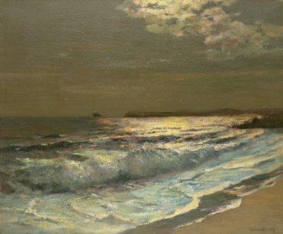 La Ola Rompiendo a la Luz de la Luna de Albert Julius Olsson