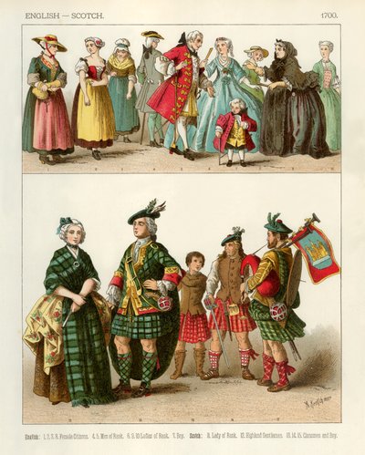 Trajes Ingleses y Escoceses 1700 de Albert Kretschmer