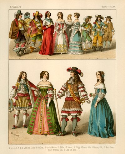 Trajes franceses 1600-1670 de Albert Kretschmer