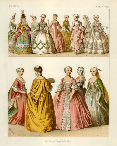 Trajes franceses 1700-1750 de Albert Kretschmer