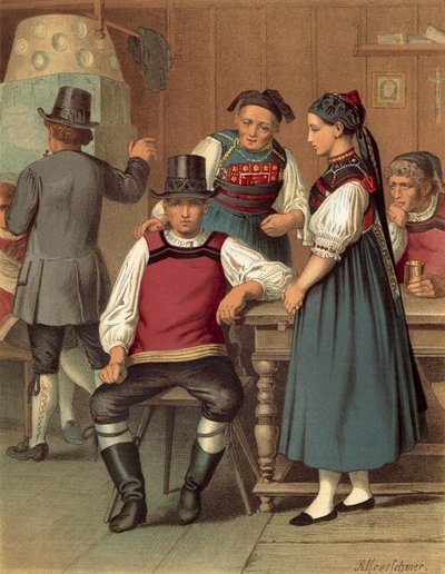 Traje alemán, Baden, Rickesbach de Albert Kretschmer