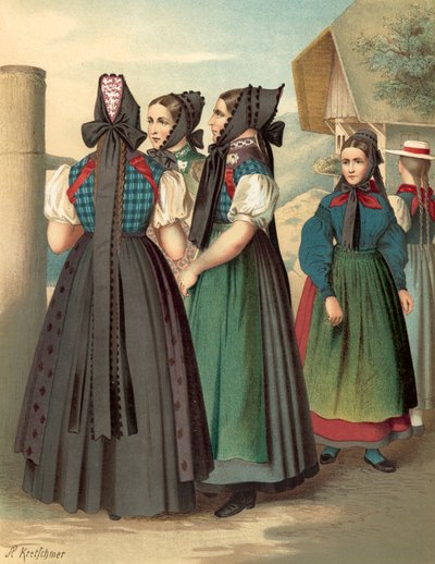 Traje alemán, Baden, Simonswald-Waldkirch-Donaueschingen de Albert Kretschmer