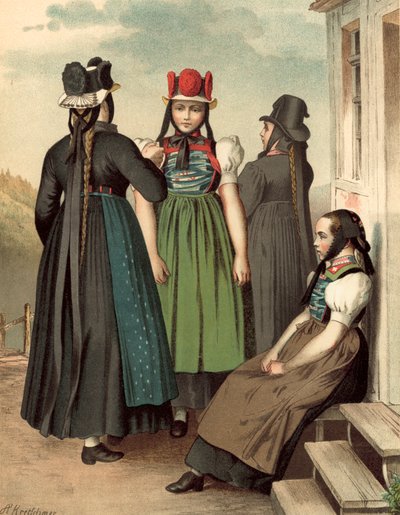 Traje alemán, Baden, St Georgen, Tennenbrunn de Albert Kretschmer