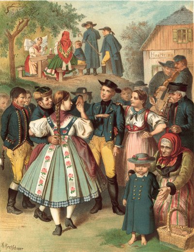 Traje alemán, Bohmen kreis Pilsen de Albert Kretschmer