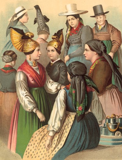Traje Alemán, Oesterreich, Ober-Oesterreich de Albert Kretschmer