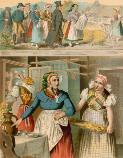 Traje alemán, Preussen (Provincia de Silesia), Buchwald, Fischbach de Albert Kretschmer
