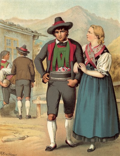 Traje alemán, Tirol, Meran de Albert Kretschmer