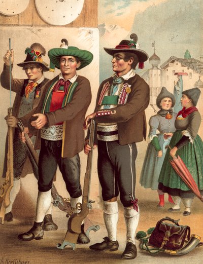 Traje alemán, Tirol, Oetzthal-Wippthal-Pusterthal de Albert Kretschmer