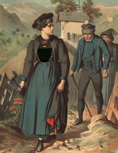 Traje alemán, Vorarlberg, Klosterthal de Albert Kretschmer