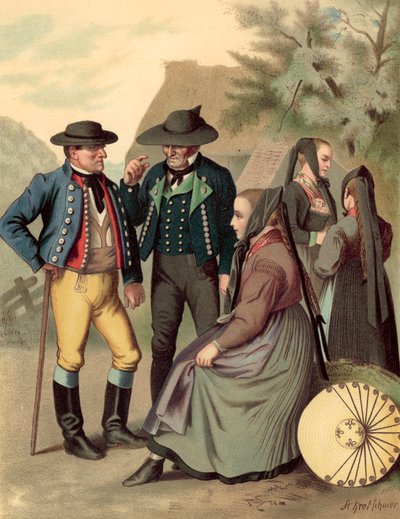 Traje alemán, Wurtemberg, Freudenstadt Rottenburg de Albert Kretschmer